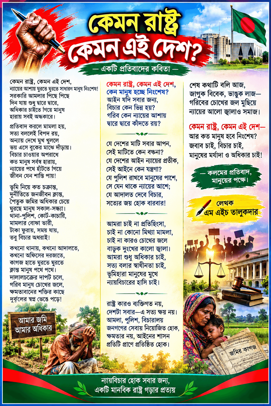 কেমন রাষ্ট্র, কেমন এই দেশ লেখক এম এইচ তালুকদার